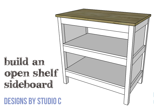 DIY Furniture Plans to Build an Open Shelf Sideboard - Copy