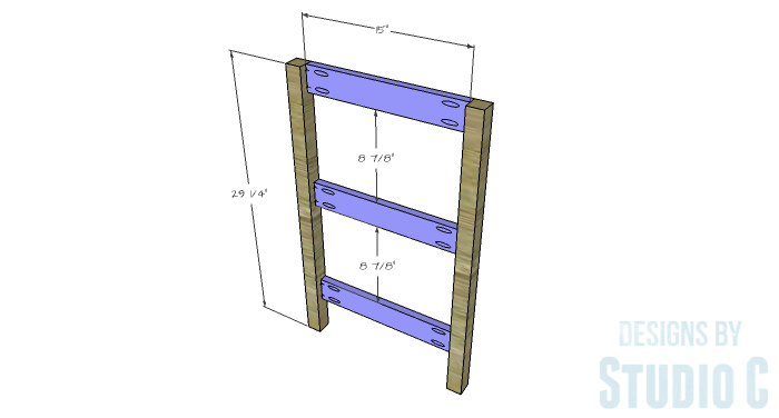 DIY Furniture Plans to Build an Open Shelf Sideboard - Side Frames