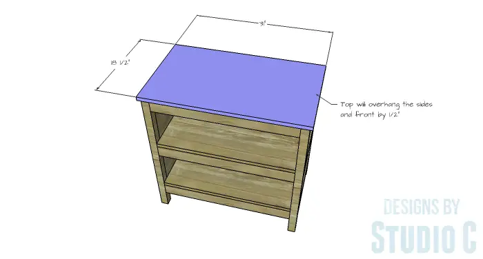 DIY Furniture Plans to Build an Open Shelf Sideboard - Top