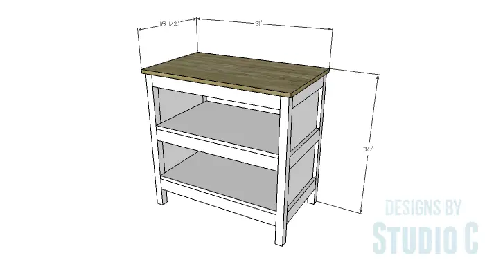 DIY Furniture Plans to Build an Open Shelf Sideboard