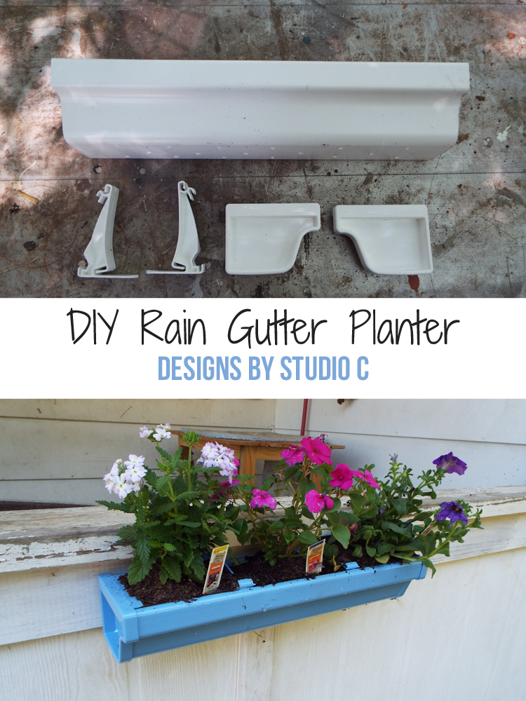 DIY Rain Gutter Planter - Pinnable Image