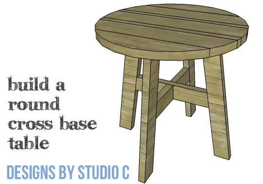 DIY Furniture Plans to Build a Round Cross Base Table - Copy