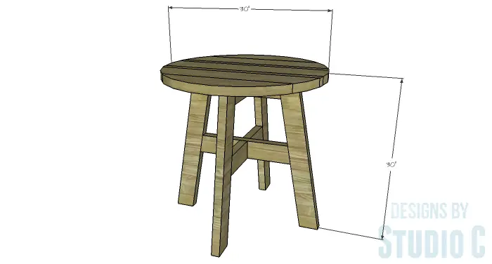 DIY Furniture Plans to Build a Round Cross Base Table
