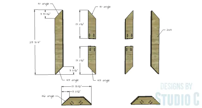 DIY Furniture Plans to Build an X Leg Coffee Table - Leg Base 1