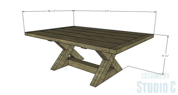 DIY Furniture Plans to Build an X Leg Coffee Table