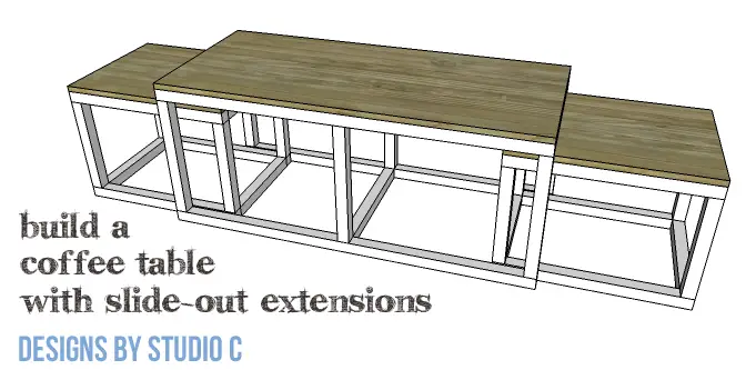 DIY Furniture Plans to Build a Coffee Table with Slide-Out Extensions - Copy