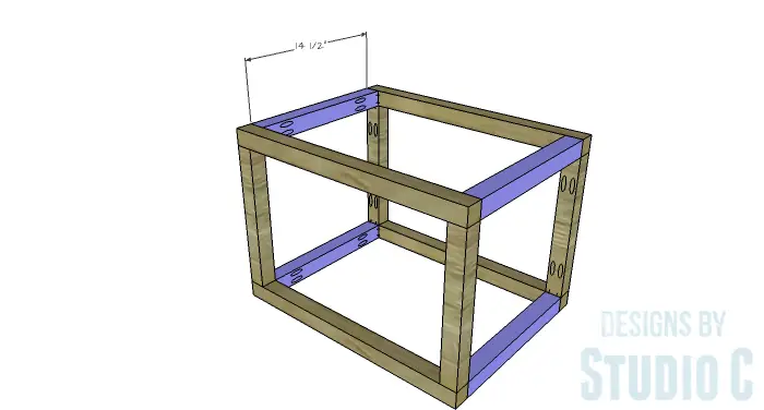 DIY Furniture Plans to Build a Coffee Table with Slide-Out Extensions - Ottoman Side Stretchers