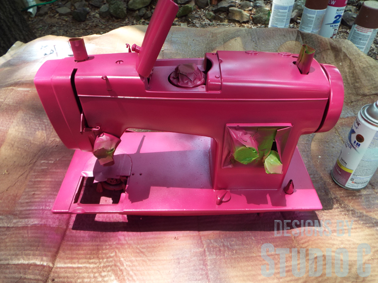 Painting an Old Metal Sewing Machine - Spray Painted