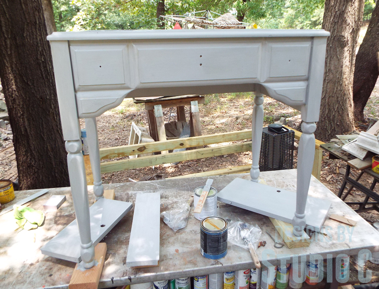 Sewing Machine Cabinet Makeover - Paint