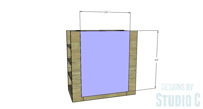 DIY Furniture Plans to Build a Dresser with Side Storage - Back