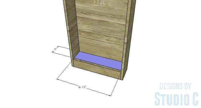 DIY Furniture Plans to Build a Dresser with Side Storage - Bottom (Bookcase)