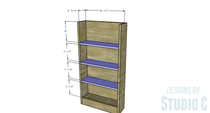 DIY Furniture Plans to Build a Dresser with Side Storage - Shelves