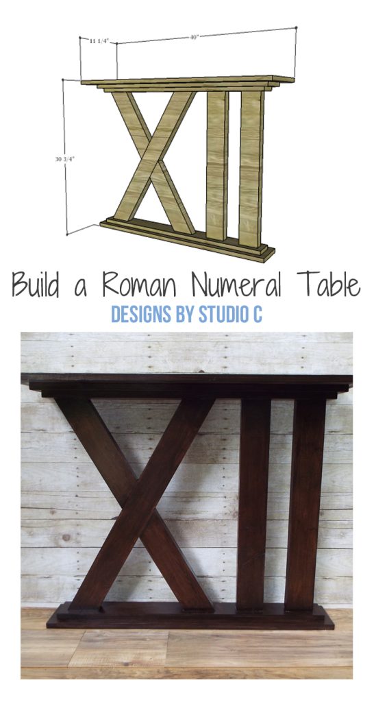 DIY Furniture Plans to Build a Roman Numeral Table - a quick and easy build perfect for any room!