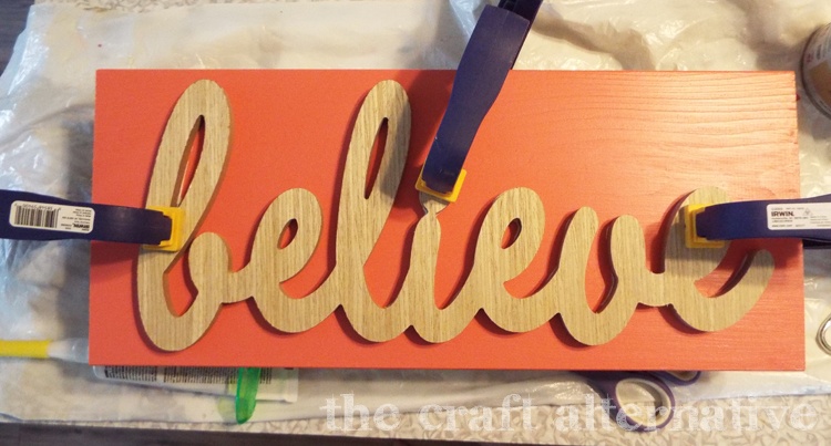 diy word wall art - adhesive