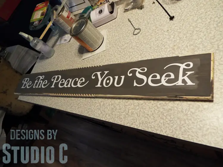DIY Wall Sign with Scrappy Moulding - Vinyl Lettering