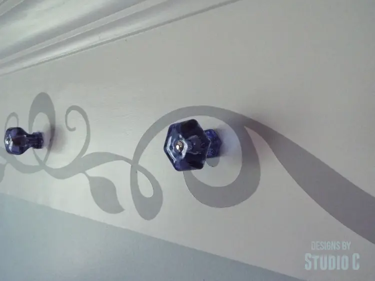 DIY Wall Mounted Shelf with Crown Moulding - Swirl Design & Paint