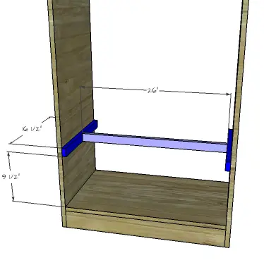 DIY Furniture Plans to Build a Freestanding Open Clothes Wardrobe - Shelf Supports