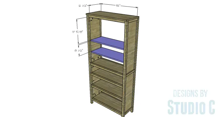DIY Furniture Plans to Build a Hemnes Inspired Glass Door Cabinet - Upper Shelves