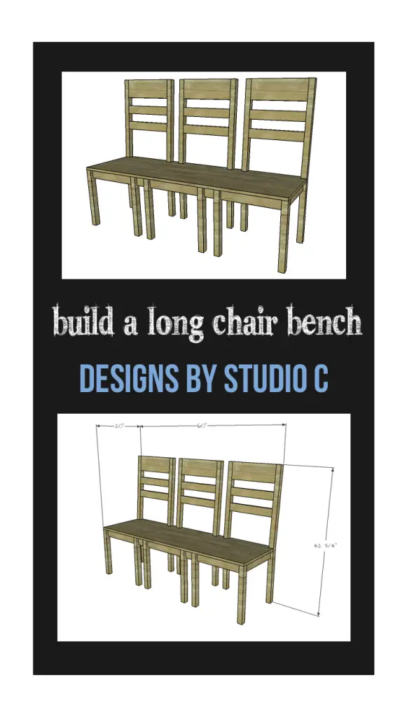 Easy to build chair frames are aligned with a long seat on top for a fabulous Long Chair Bench. This plan is suitable for all skill levels!