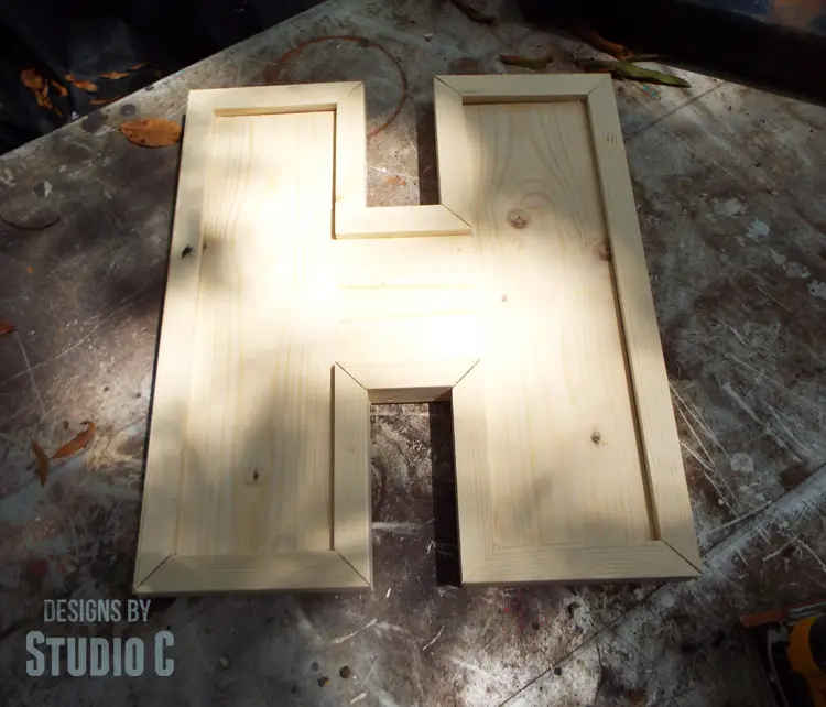 Build a DIY Wood Letter Jewelry Hanger - Mitered Trim