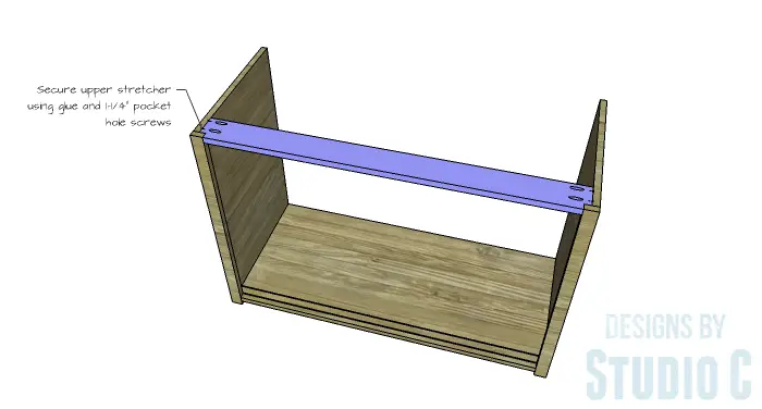 DIY Furniture Plans to Build a Stackable Cabinet - Upper Stretcher