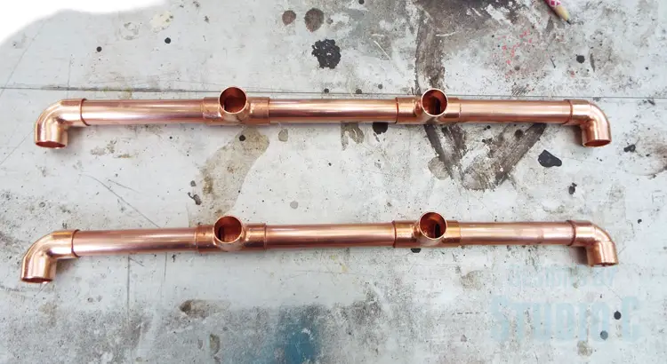 DIY Copper Pipe End Table with a Wood Top - Starting Assemblies