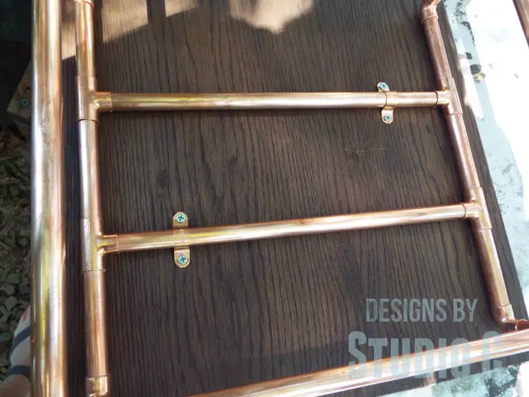 DIY Copper Pipe End Table with a Wood Top - Pipe Straps
