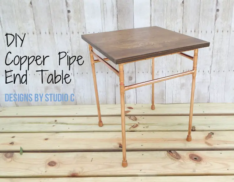 DIY Copper Pipe End Table with a Wood Top