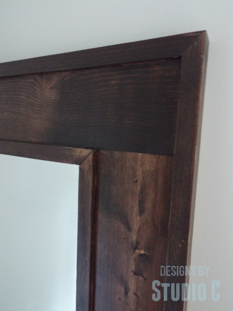 DIY Furniture Plans to Build a Simple Mirror Frame - Close Up Corner