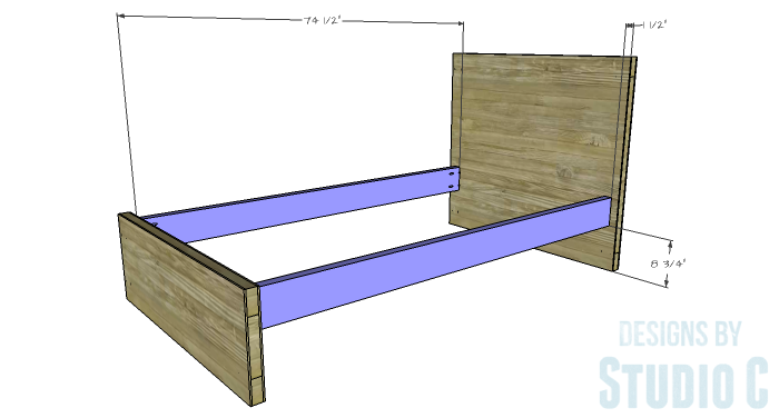 Free Furniture Plans to Build a DIY Ikea Inspired Malm Twin Bed - side-rail-1