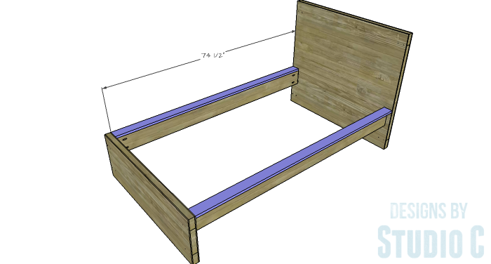 Free Furniture Plans to Build a DIY Ikea Inspired Malm Twin Bed - side-rail-2