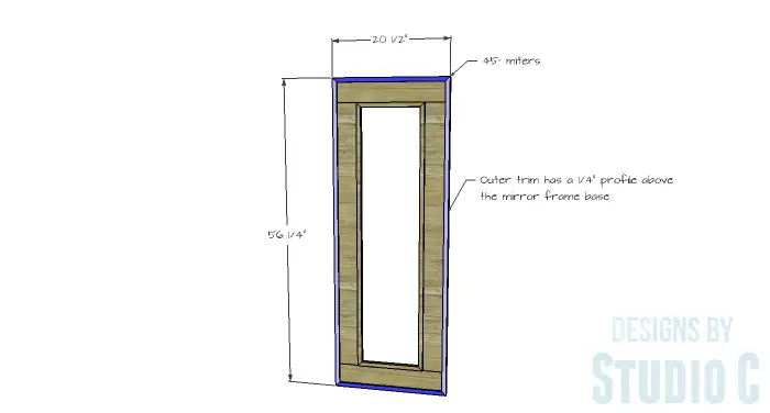 DIY Furniture Plans to Build a Simple Mirror Frame -outer-trim