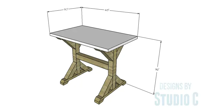 DIY Furniture Plans to Build a Ballard Designs Inspired Tatum Trestle Counter Table