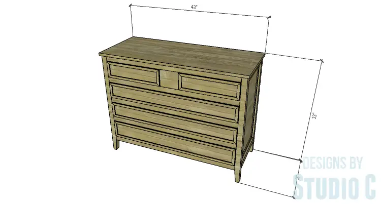 plans to build a dresser with trim dimensions