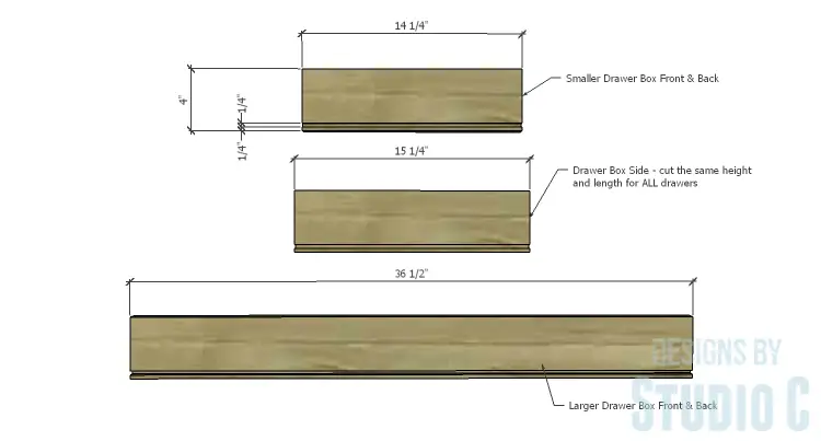 plans to build a dresser with trim drawer boxes