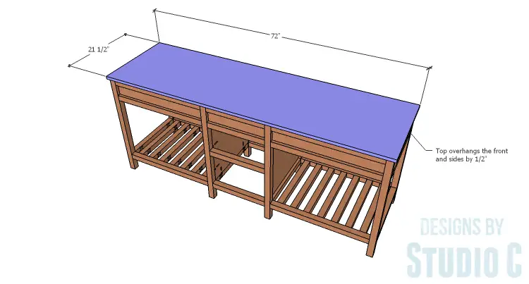 DIY furniture plans to build a Cuszco Console Table_Top