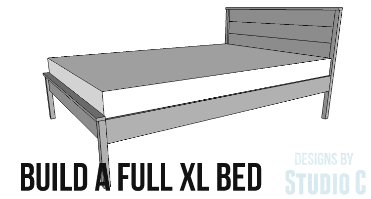 DIY furniture plans to build a Full XL bed