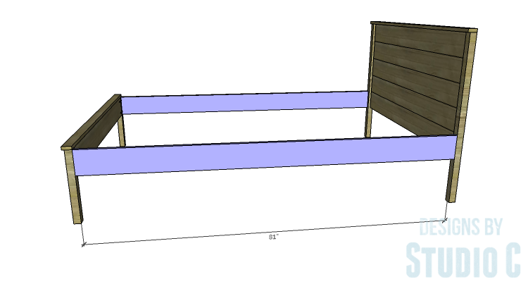 DIY furniture plans to build a Full XL bed_Side Rail