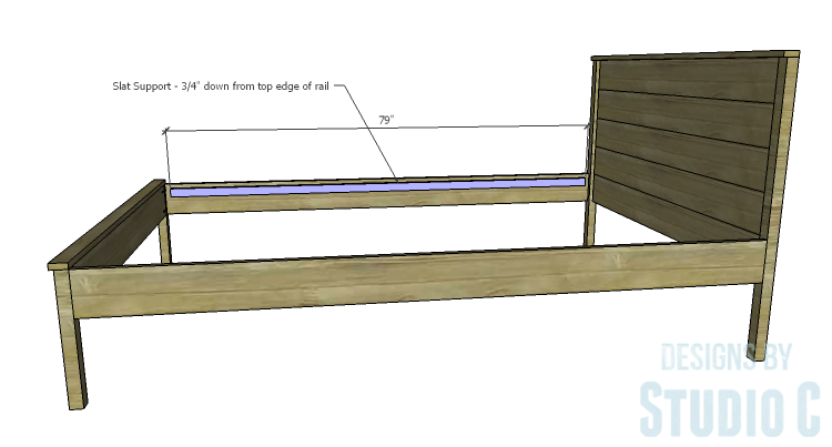 DIY furniture plans to build a Full XL bed_Slat Support