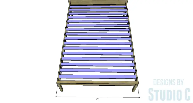 DIY furniture plans to build a Full XL bed_Slats