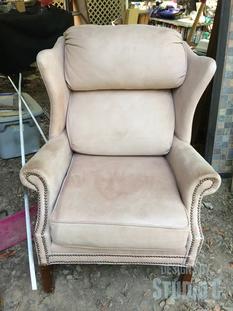 sanding-repainting-legs-chair before