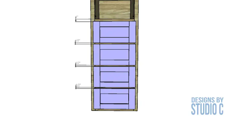 diy-furniture-plans-build-bathroom-linen-tower_drawer-front-spacing