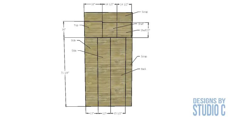 diy-furniture-plans-build-bathroom-linen-tower_plywood-cutting-diagram