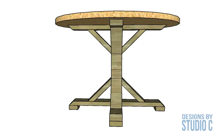 DIY furniture plans build round dining table pedestal base_Drawing Image