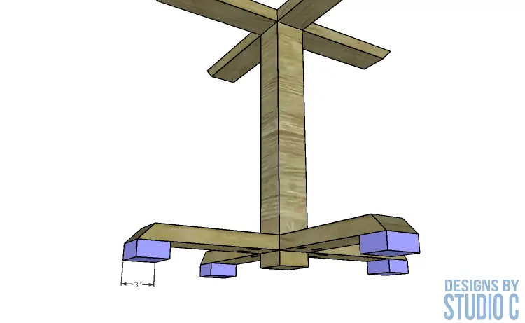 DIY furniture plans build round dining table pedestal base_Feet