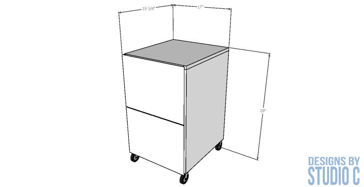 parsons two drawer file cabinet dimensions