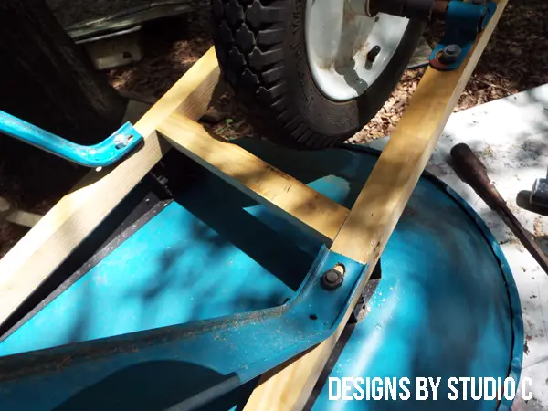 how to make replacement wheelbarrow handles secured with bolts