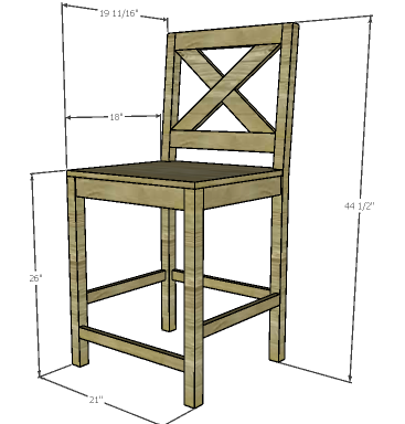 build counter height stools dimensions