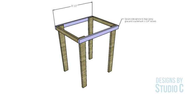 build metropolitan end table side aprons
