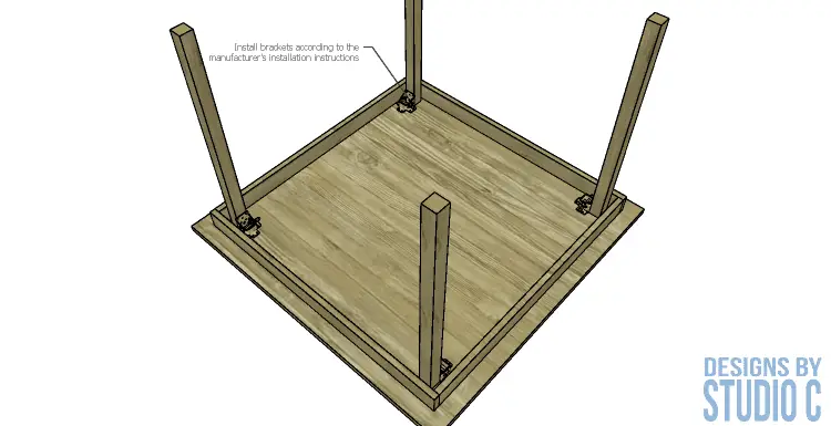 DIY furniture plans to build a folding table_installing brackets